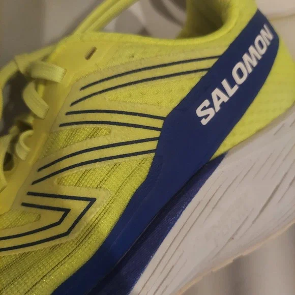 Salomon Mens Phosphor Yellow & Blue Aero Blaze Running Shoes Sneakers Size 9.5 - Picture 12 of 16